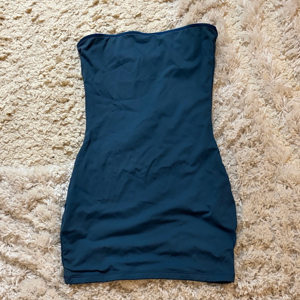 White Fox Boutique Strapless Navy Dress